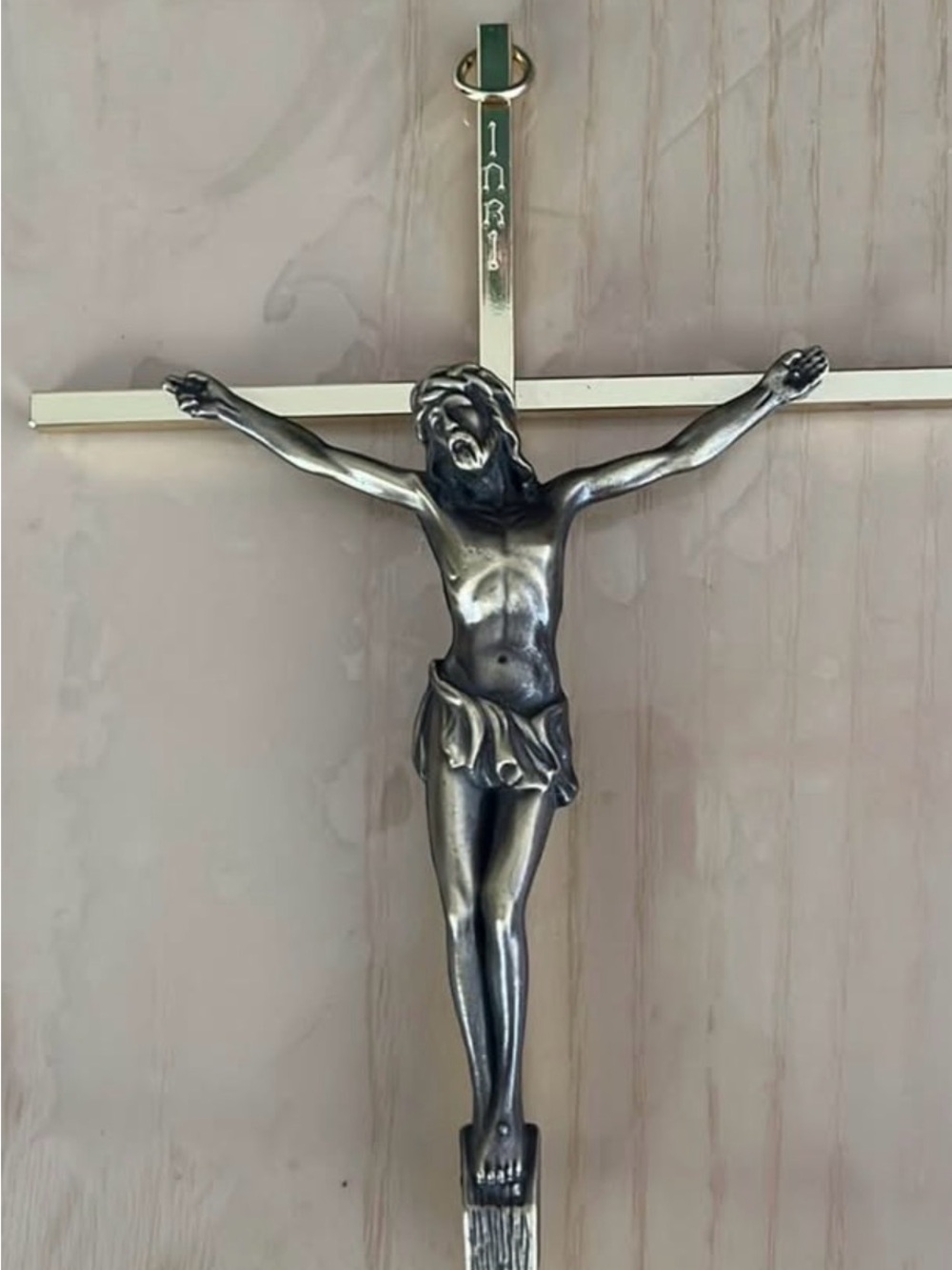 Silver-tone Crucifix Wall Cross with Corpus - Home Accents